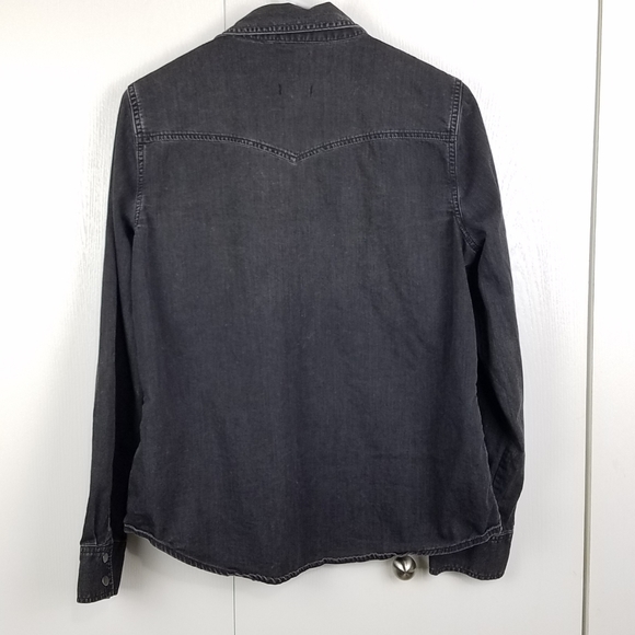 Madewell charcoal grey Western snap button shirt - Picture 3 of 6